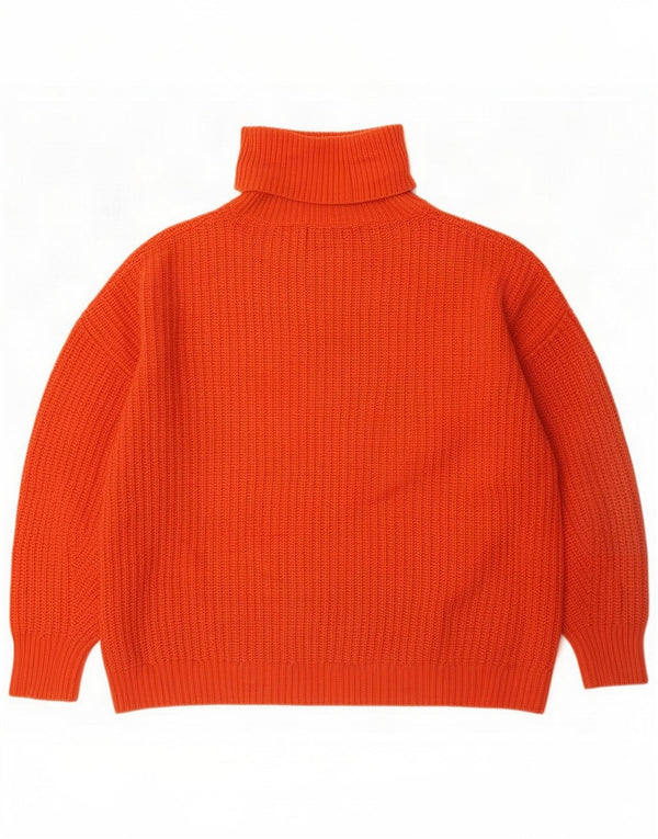 Massimo Dutti Maglione oversize da donna con collo alto e collo alto UK 14 Medium Orange