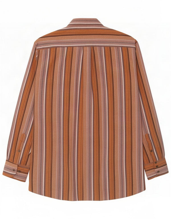 Vintage Mens Flannel Shirt Medium Brown Striped