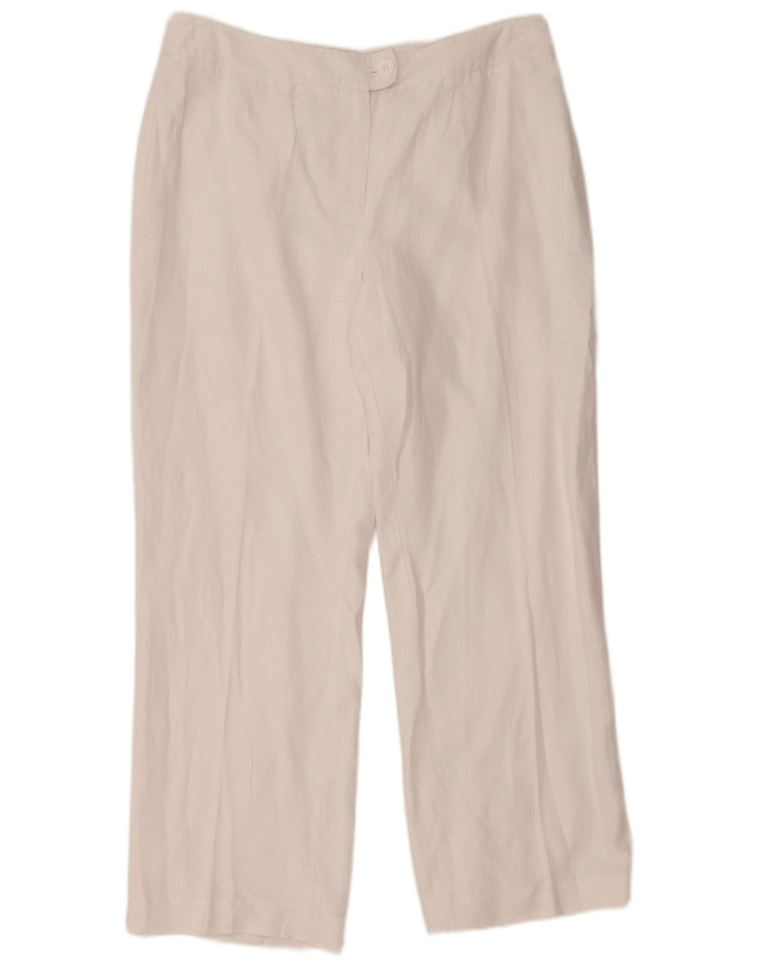 Pantaloni da abito dritti da donna Jaeger UK 14 Large W34 L29 Lino bianco