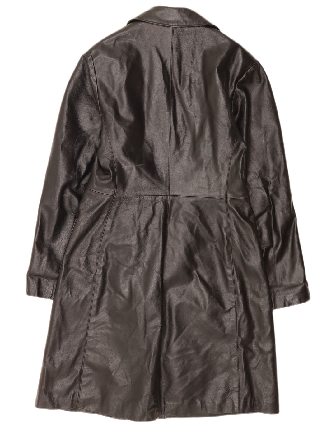 Cappotto in pelle vintage da donna IT 46 grande nero