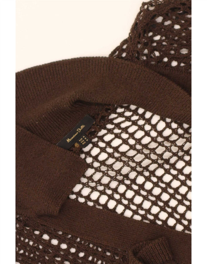 Massimo Dutti Camicetta trasparente da donna all'uncinetto Top UK 14 Marrone medio