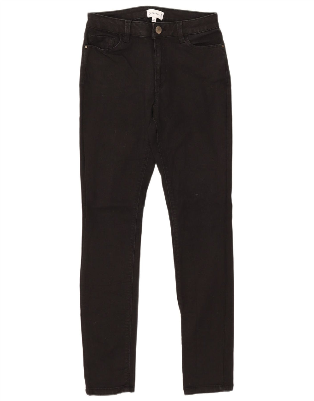 MAGAZZINO Jeans skinny da donna UK 10 piccoli W28 L30 cotone nero