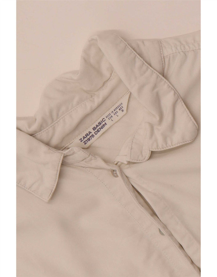 Abito chemisier oversize da donna Zara UK 16 grande bianco