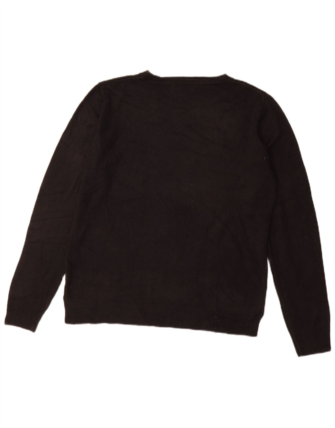 Maglione maglione girocollo da donna Marks & Spencer UK 14 grande acrilico nero