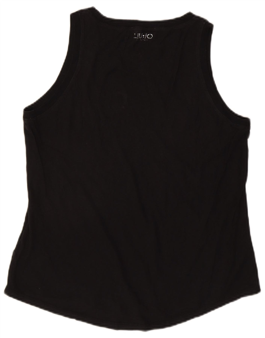 LIU JO Womens Graphic Vest Top UK 14 Medium Black