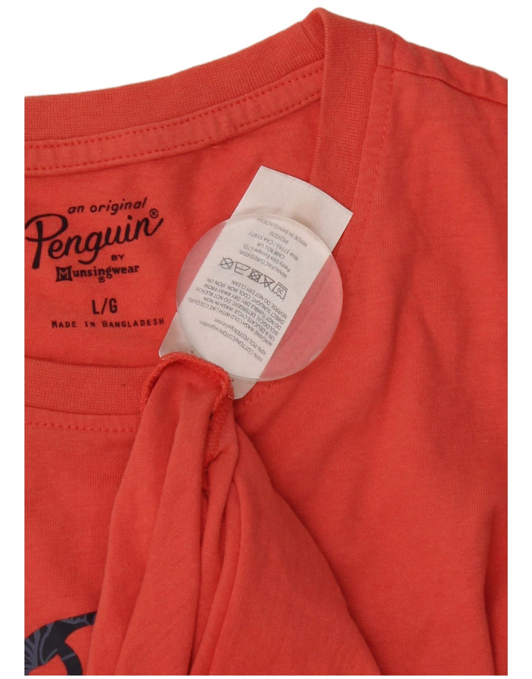 T-shirt grafica da uomo Penguin Top grande in cotone arancione