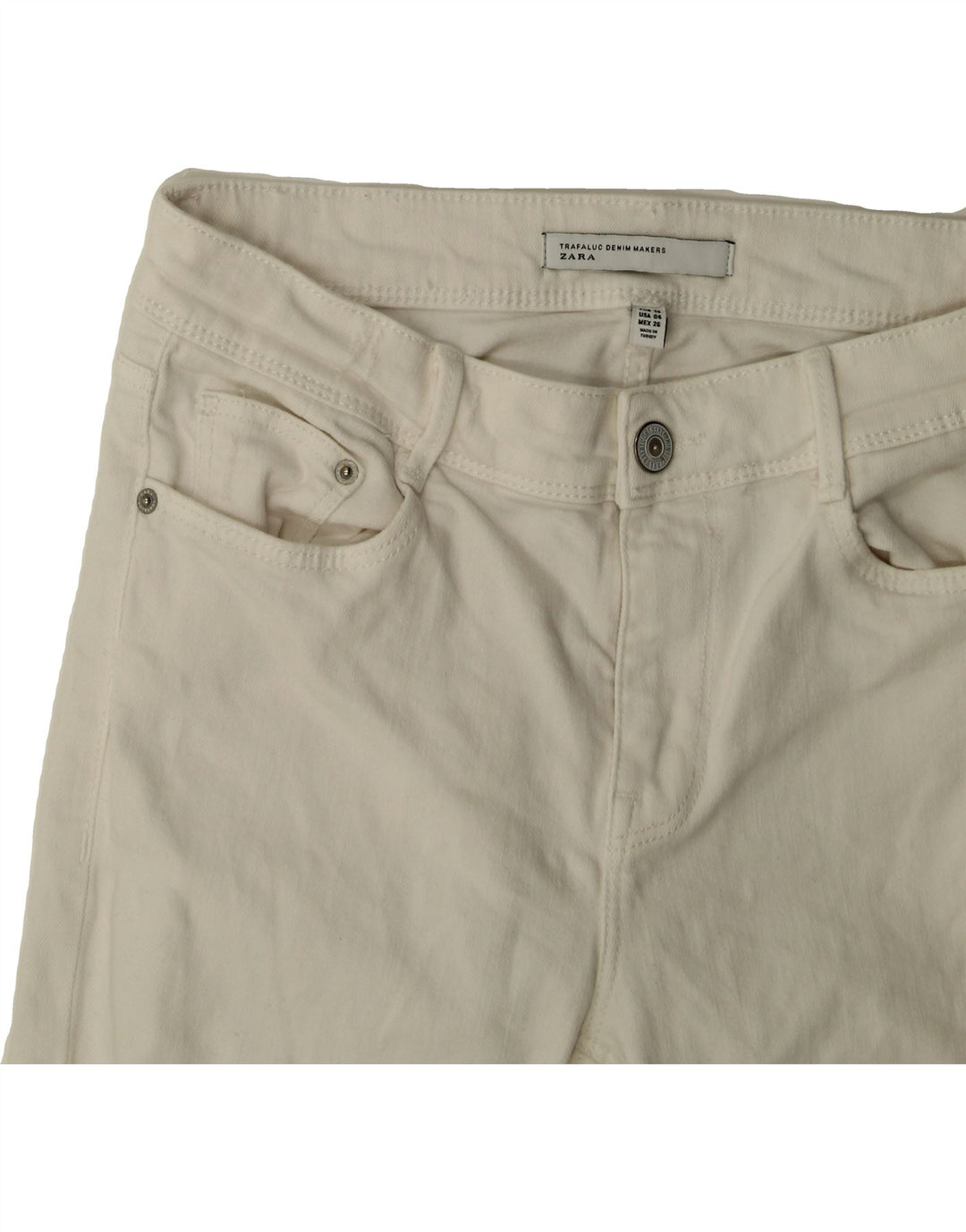 ZARA Womens Distressed Skinny Jeans US 4 Small W27 L27 White Vintage Zara and Second-Hand Zara from Messina Hembry 