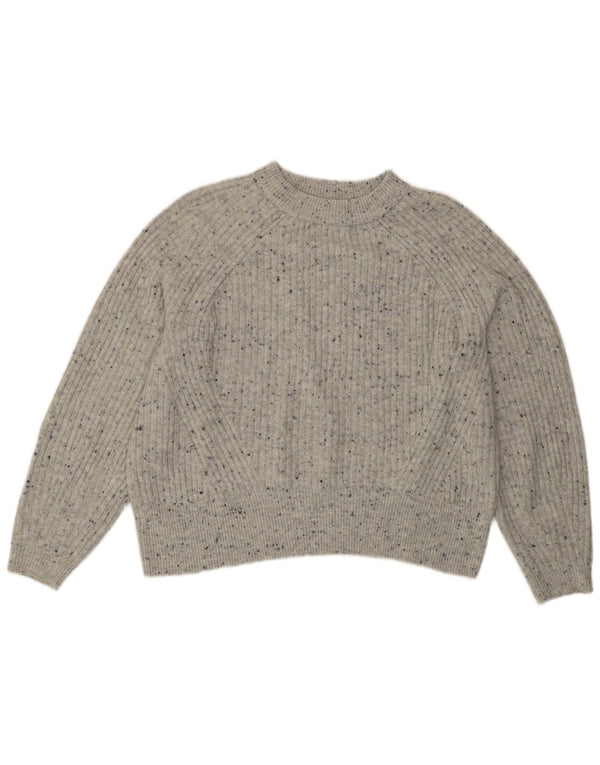 Maglione maglione girocollo da donna Marks & Spencer UK 16 grande grigio screziato