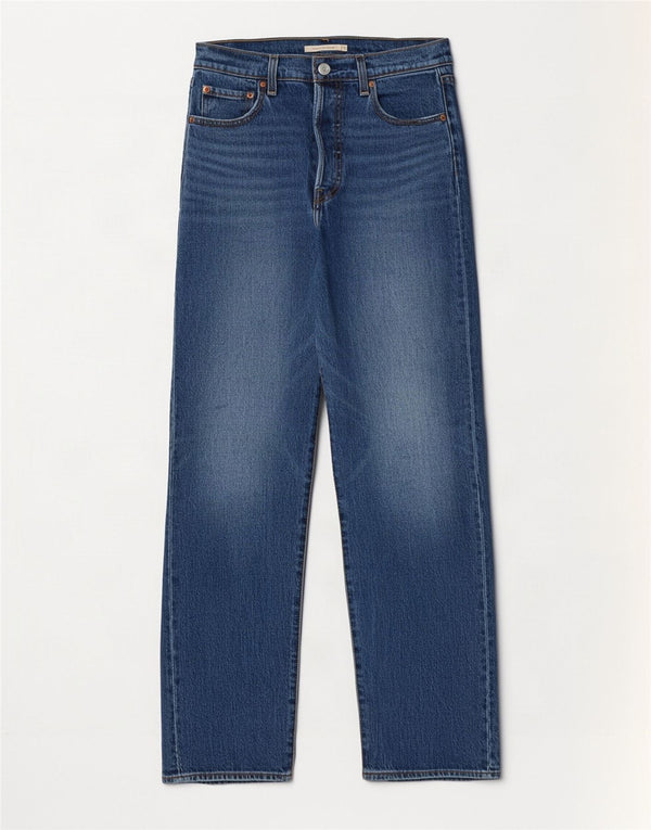 Jeans dritti a vita alta Levi's Ribcage da donna W28 L32 cotone blu