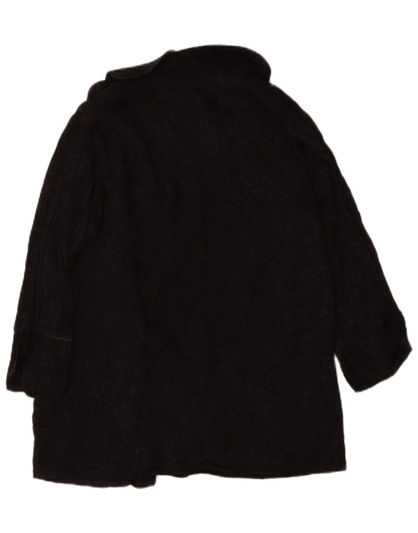 Topshop Cappotto doppiopetto da donna con maniche a 3/4 UK 10 Piccolo Paisley nero