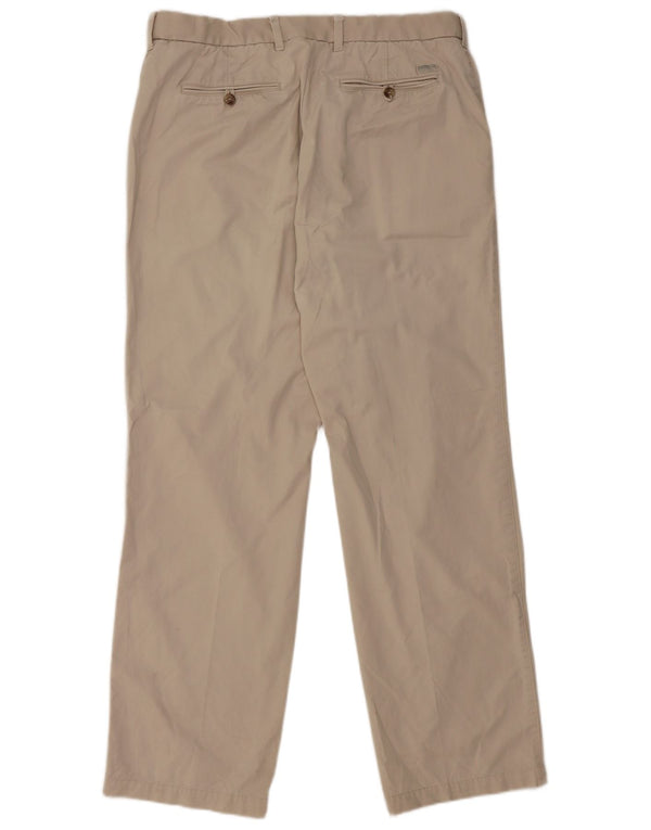 Pantaloni chino dritti da uomo Marks & Spencer W36 L33 in cotone beige