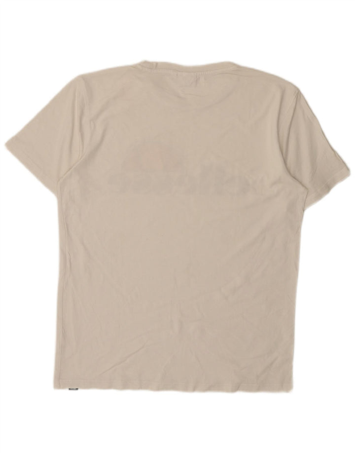 T-shirt grafica da uomo Ellesse Top grande in cotone bianco sporco