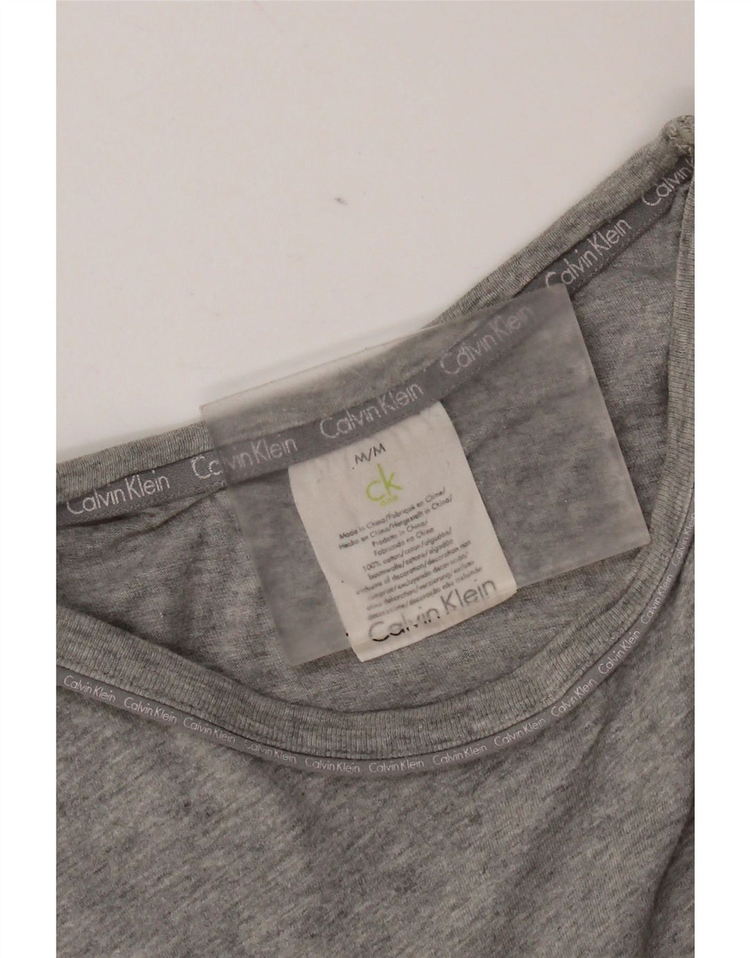 T-shirt da uomo Calvin Klein Top in cotone chiazzato grigio medio