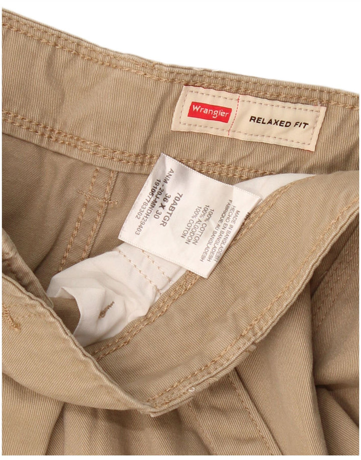 Pantaloni cargo da uomo dalla vestibilità comoda Wrangler W36 L30 in cotone beige