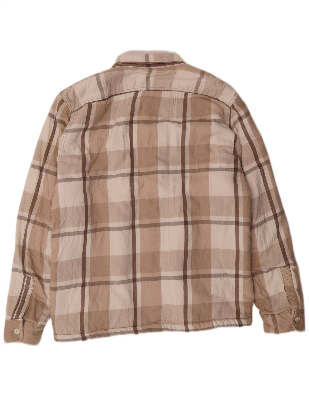 HOLLISTER Camicia da uomo in flanella da boscaiolo XL in cotone a quadri beige