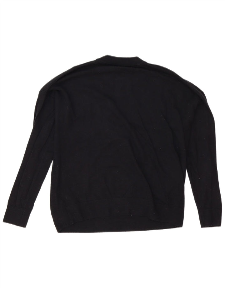 Maglione maglione girocollo con grafica da donna Marks & Spencer UK 16 grande nero