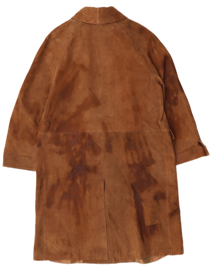 STRONG & FISHER LTD Soprabito vintage in pelle scamosciata da donna UK 18 XL Marrone classico