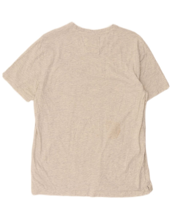Crew Clothing T-shirt da uomo Top grande in cotone chiazzato grigio