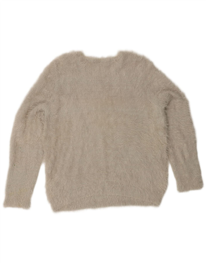 Maglione maglione con scollo a barca da donna Marks & Spencer UK 16 grande grigio floreale