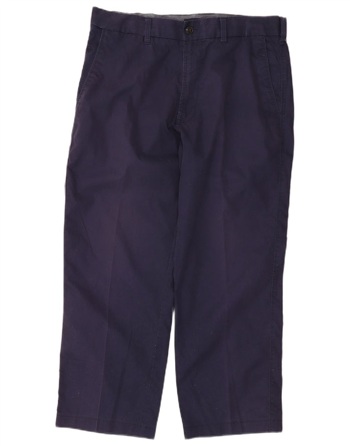 Pantaloni cropped da uomo Marks & Spencer W34 L25 cotone blu navy