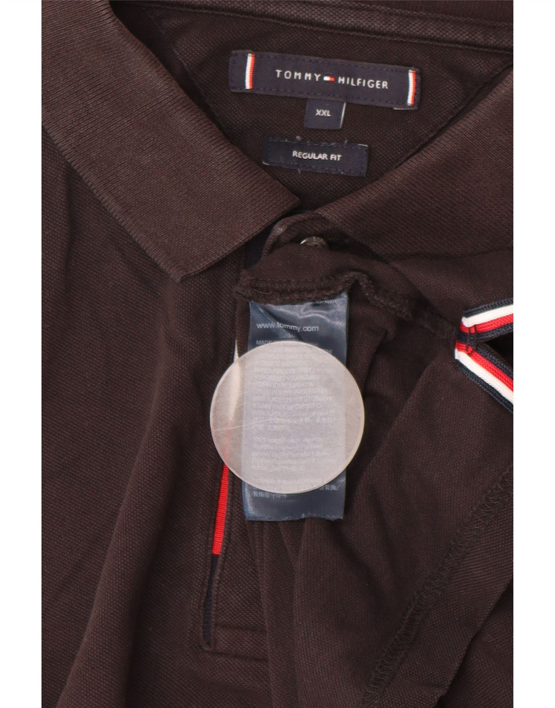 TOMMY HILFIGER Polo da uomo vestibilità regolare 2XL cotone nero