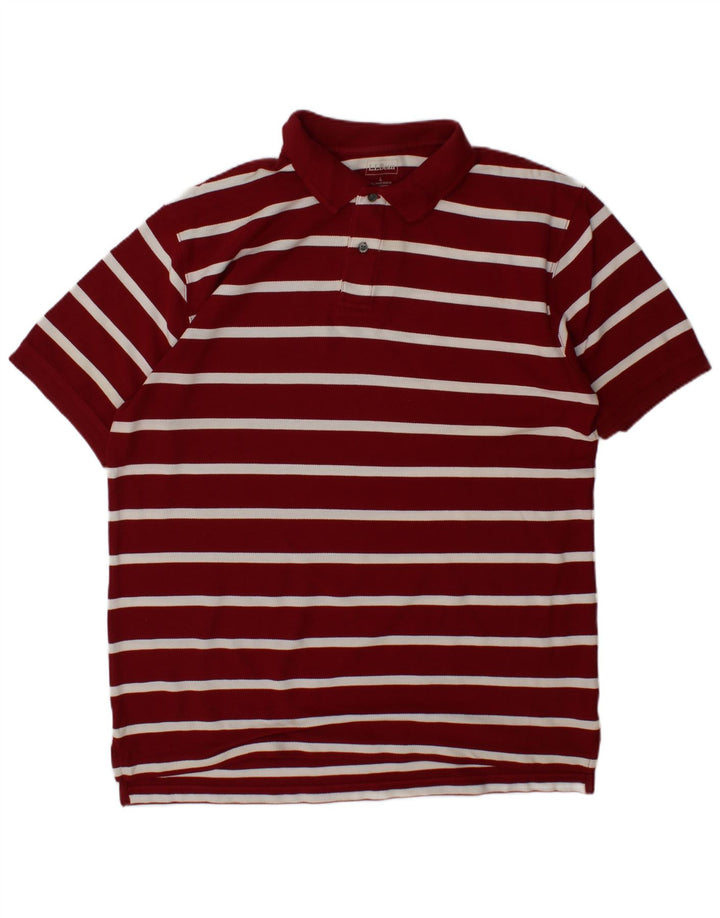 Polo da uomo L.L.BEAN in cotone a righe marroni grandi