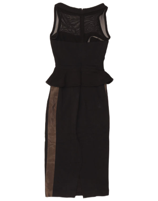 Abito peplo senza maniche da donna Karen Millen UK 6 XS Colorblock nero