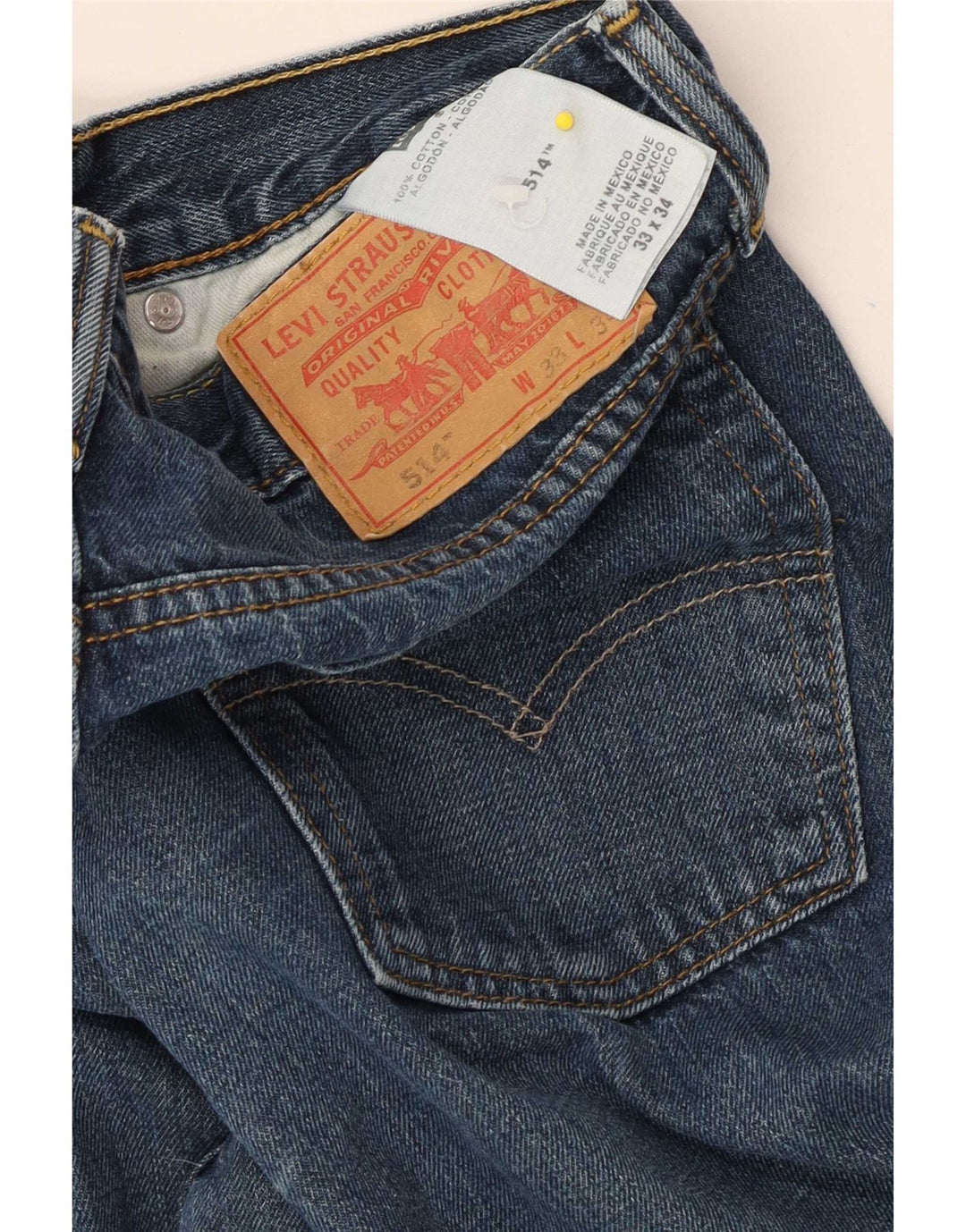 Levi's Uomo 514 Jeans dritti W33 L28 Blu Cotone