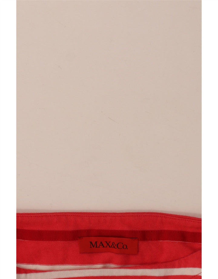 Max & Co. Top da donna a maniche lunghe UK 14 Large Pink Striped