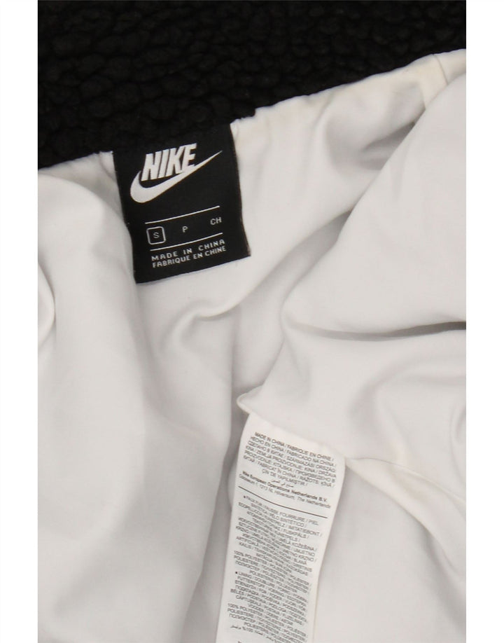 Giacca in pile oversize corta da donna Nike UK 10 piccola poliestere nera