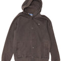 Giacca da ginnastica da uomo con cappuccio Adidas in cotone grigio medio