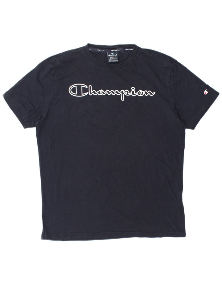 T-shirt grafica da uomo CHAMPION Top in cotone blu navy medio