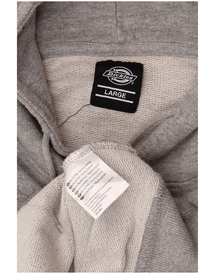 DICKIES Maglione con cappuccio grafico da uomo grande in cotone grigio