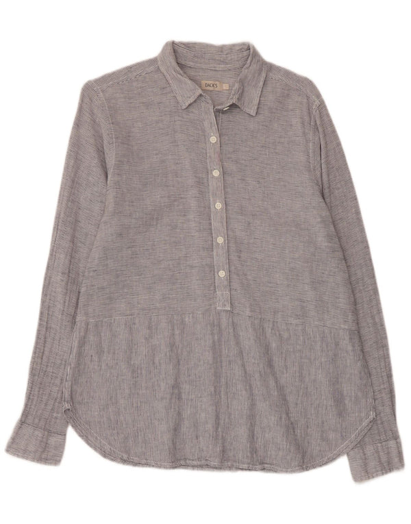 Camicia pullover da donna di Dack UK 16 Lino gessato grigio grande