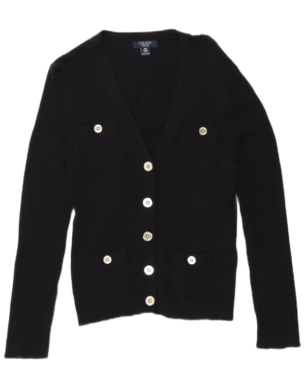 Maglione cardigan Petite da donna Chaps UK 14 Cotone nero medio