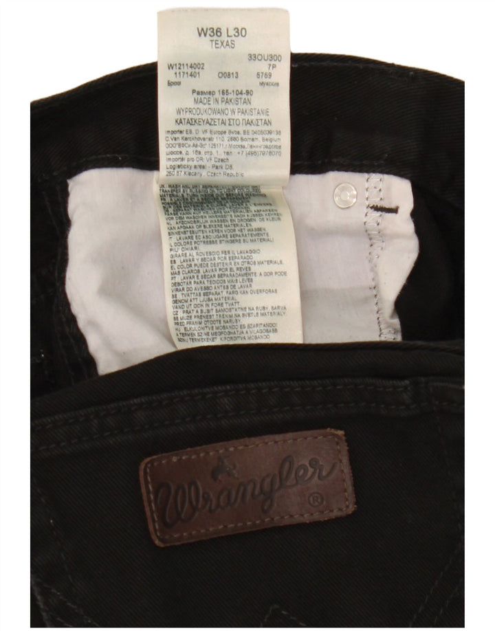 Jeans dritti Texas Wrangler da donna W36 L30 cotone nero