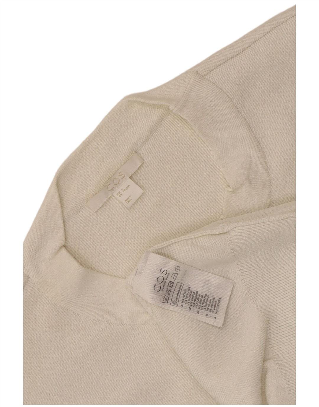 Maglione maglione girocollo da donna Cos UK 14 Viscosa bianca media