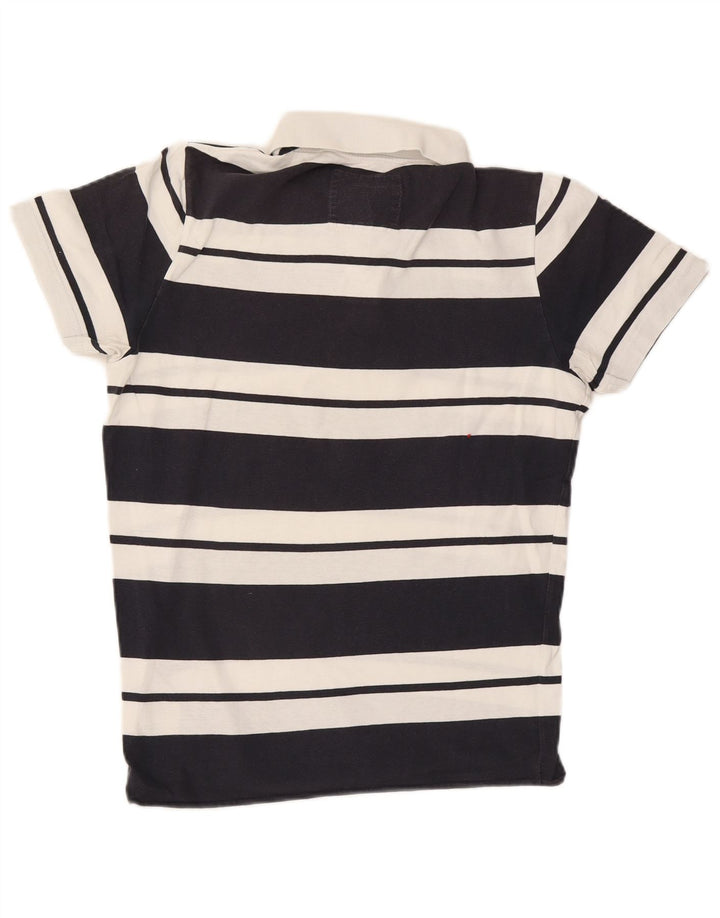 Polo Hollister da uomo in cotone a righe medie blu navy