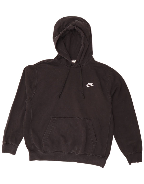 Felpa con cappuccio Nike da uomo, vestibilità ampia, cotone medio nero