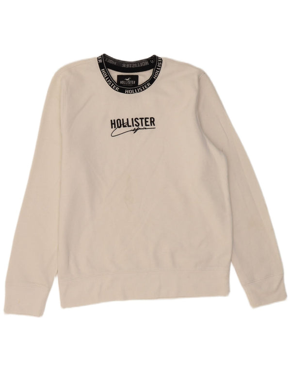 Felpa grafica da uomo HOLLISTER in cotone bianco medio
