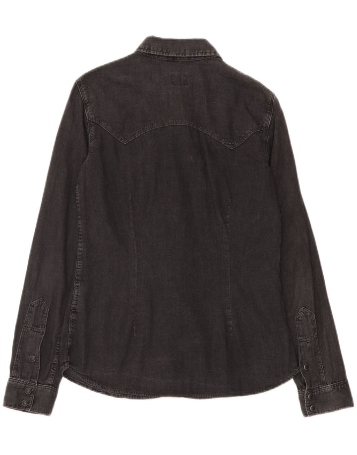 Camicia in denim da donna Lee UK 10 piccola nera