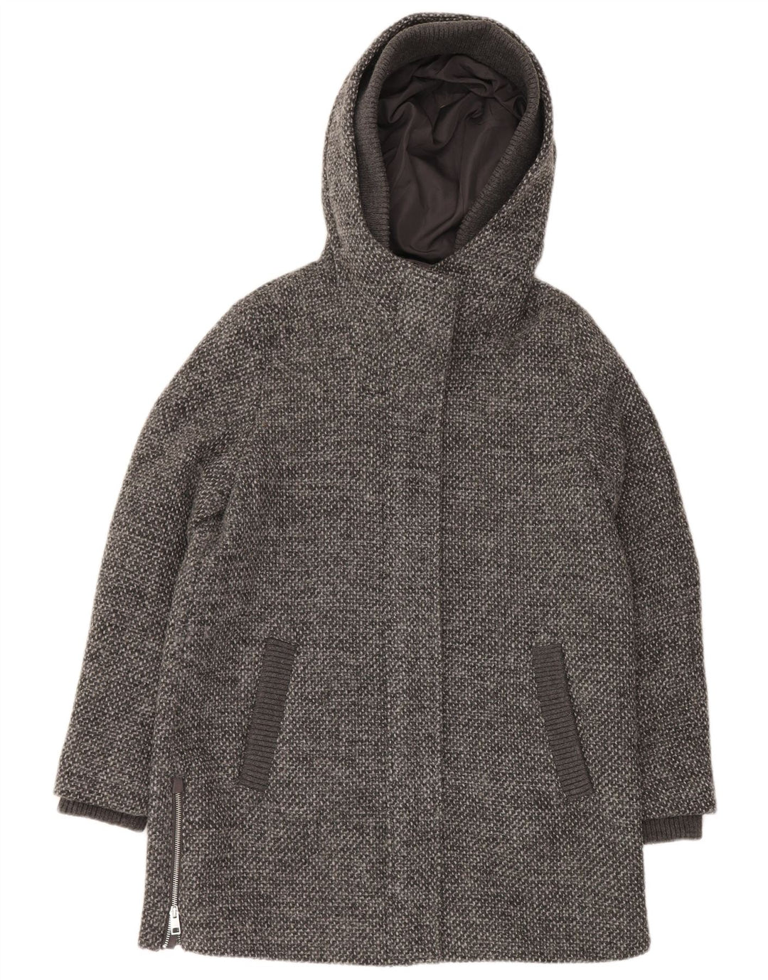 Soprabito con cappuccio da donna Esprit UK 16 Grande poliestere screziato grigio