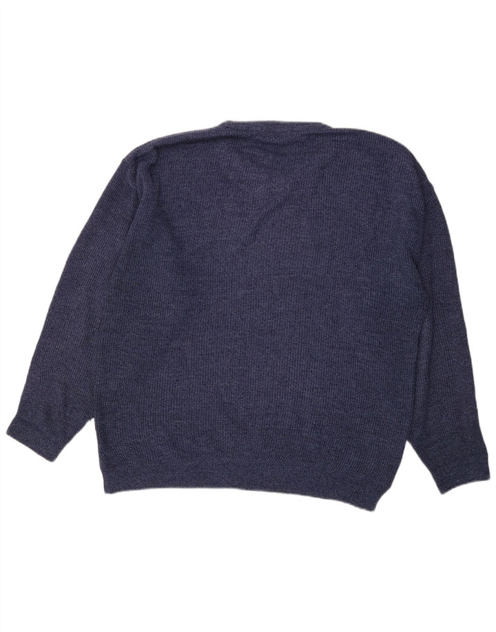 Maglione maglione girocollo da uomo Marks & Spencer piccolo acrilico blu navy