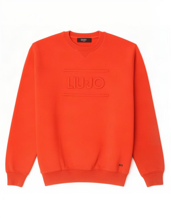 Liu Jo Uomo Felpa Grafica Maglione Grande Rosso Cotone