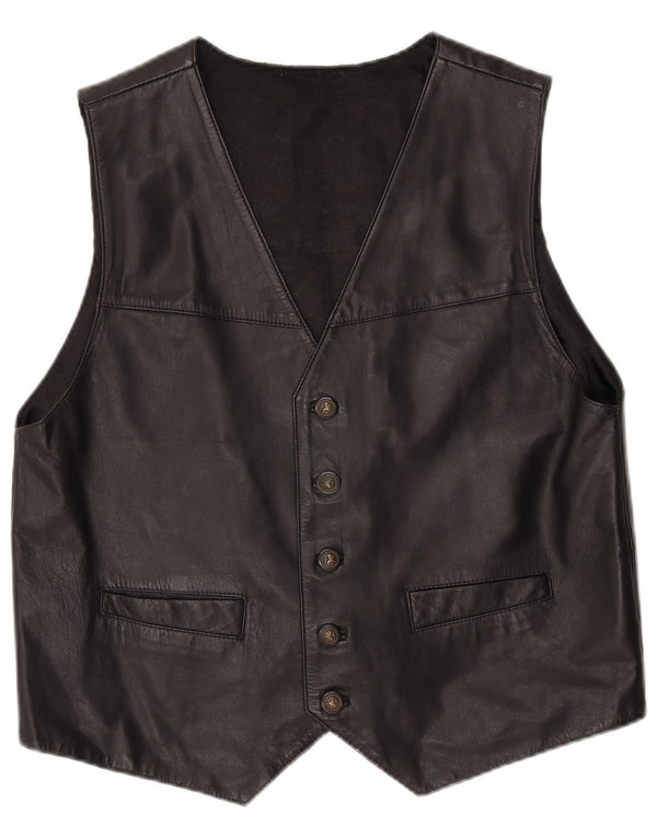 Gilet in pelle da uomo VINTAGE XL in pelle nera