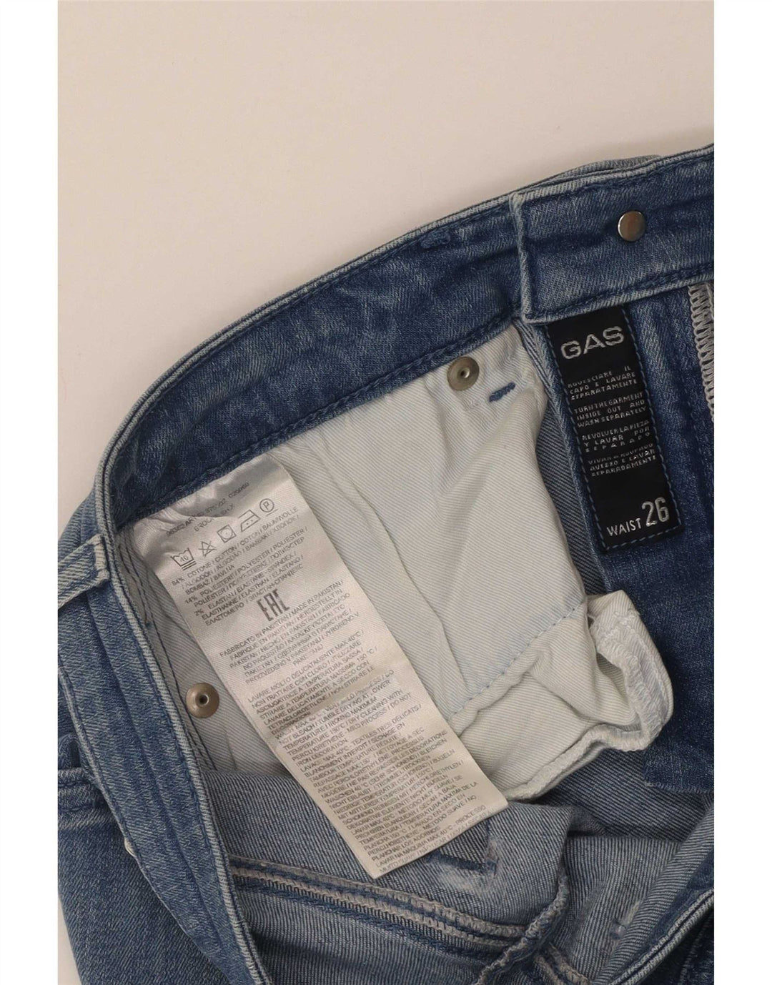 Pantaloncini di jeans vestibilità regolare da donna Gas W26 piccolo cotone blu