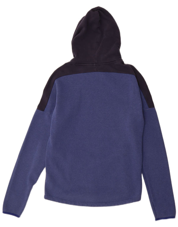 Maglione con cappuccio grafico da uomo ADIDAS piccolo in cotone color block blu navy
