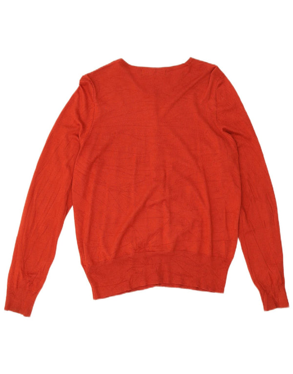 Maglione cardigan da donna Marks & Spencer UK 14 Viscosa arancione medio