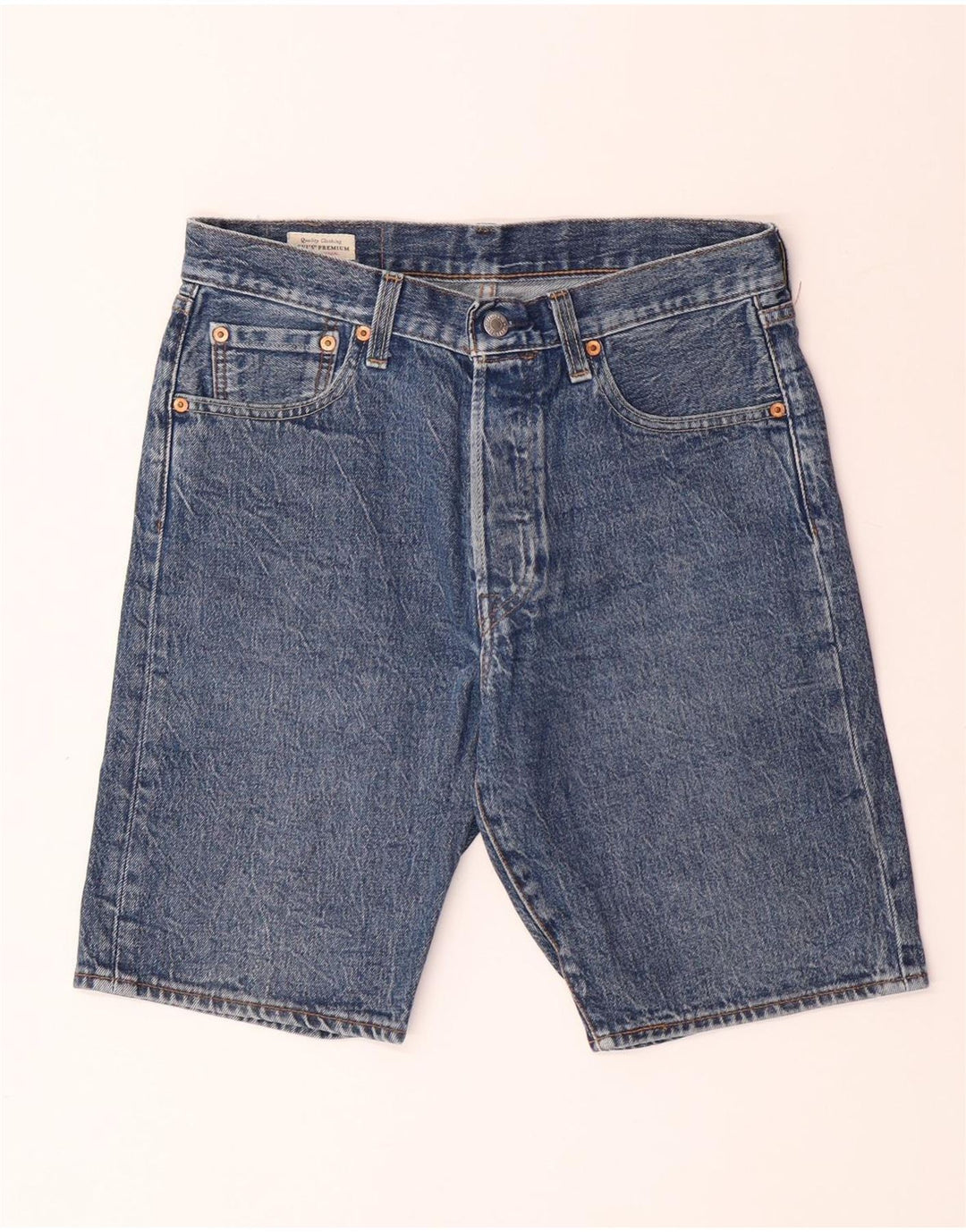 Pantaloncini di jeans Levi's 501 da uomo W30 in cotone blu medio
