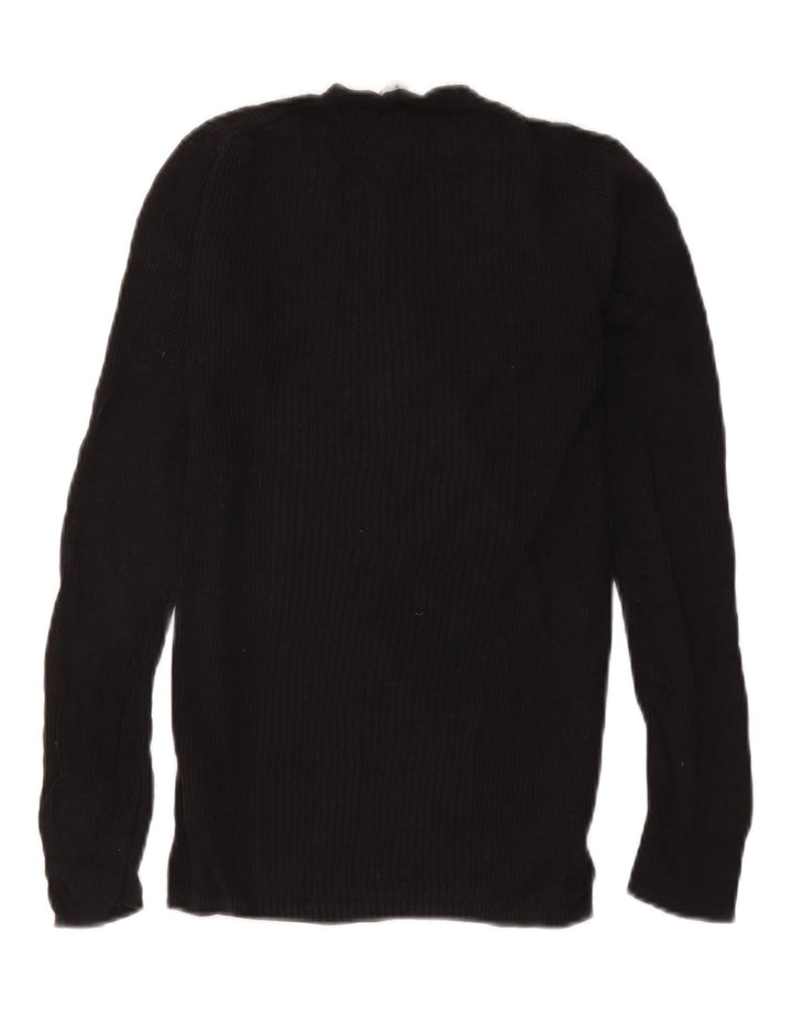 Gap Donna Maglia Regular Fit Top Manica Lunga UK 12 Viscosa Nera Media